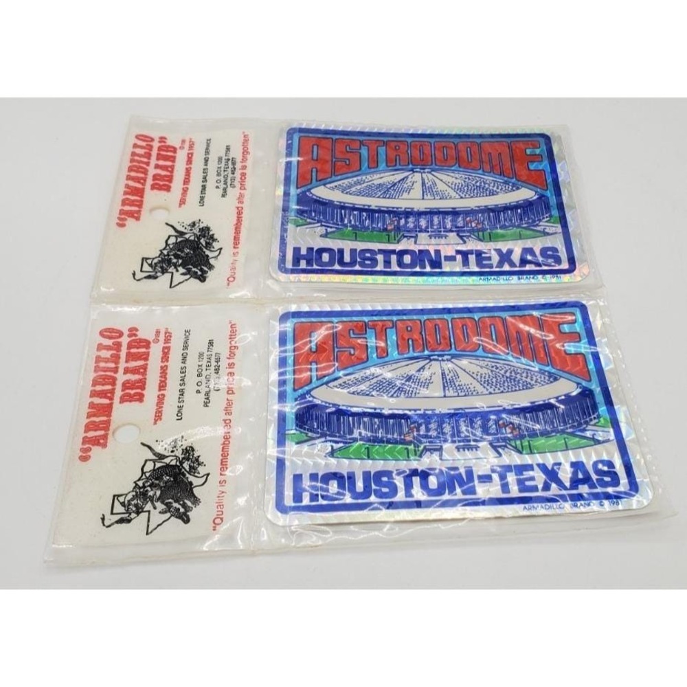 Armadillo 1981 Houston Astrodome Stickers Vintage Lot of 2 New Old Stock‎